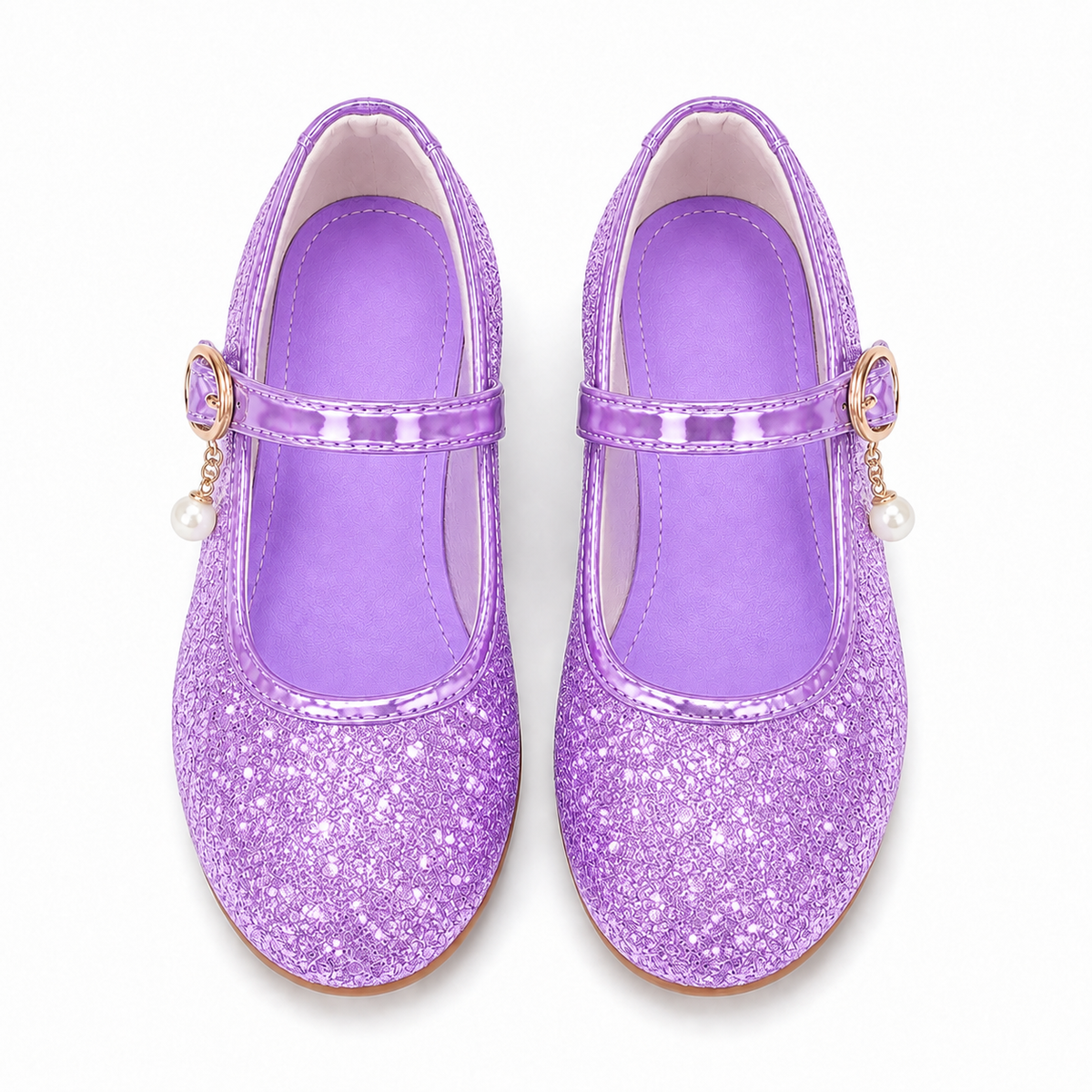 YUNICUS Girls Sparkle Mary Jane Princess Dress Shoes – Glitter Party Flats