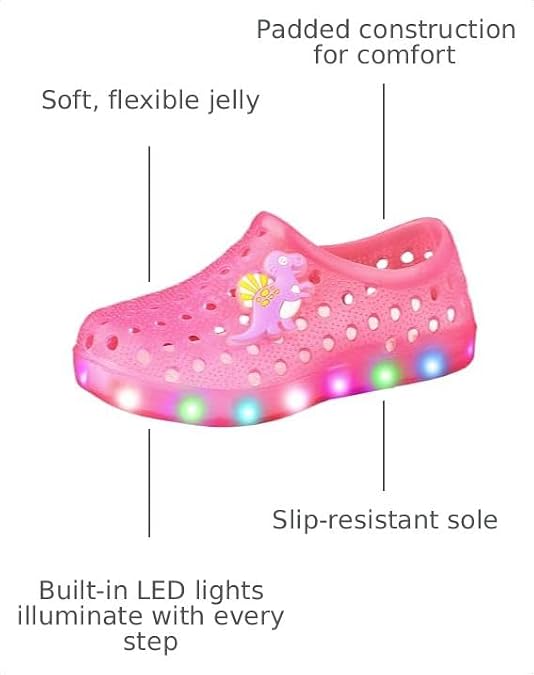 Girls Dress Shoes Toddler Cosplay Clear Jelly Sandals with Bow Mary Jane Led Light Up Flats