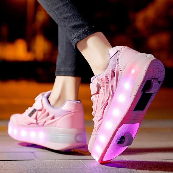 Roller Shoes for Girls Boys Kid Light Up Sneakers with Wheels