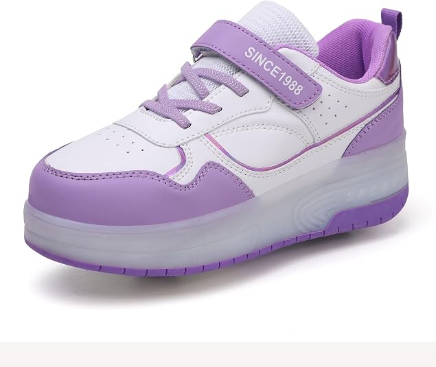 Kids LED Light up Shoes Wheel Shoes USB Charging Roller Skate Shoes Sneakers Girls Boys Kids Best Gift for Birthday Halloween Christmas