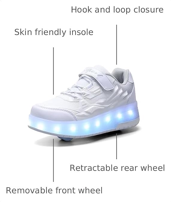 Roller Shoes for Girls Boys Kid Light Up Sneakers with Wheels