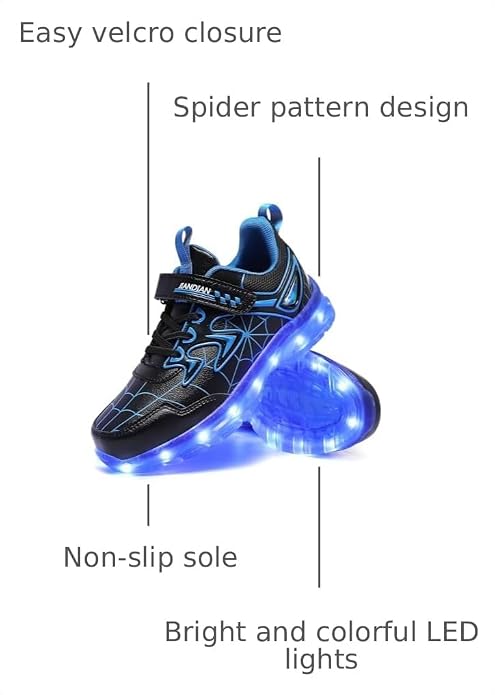 Kids Light Up Shoes for Boy Girl Toddler Sneakers Rechargeable Gift