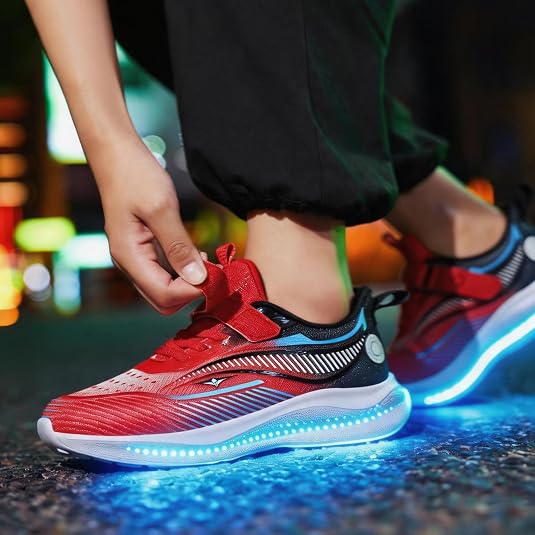 Kids Light Up Shoes, USB Rechargeable Sneakers for Boys and Girls
