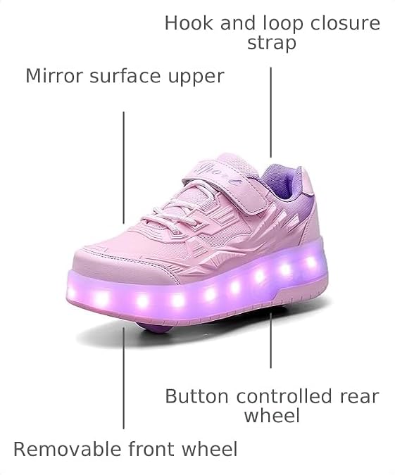 Roller Shoes for Girls Boys Kid Light Up Sneakers with Wheels