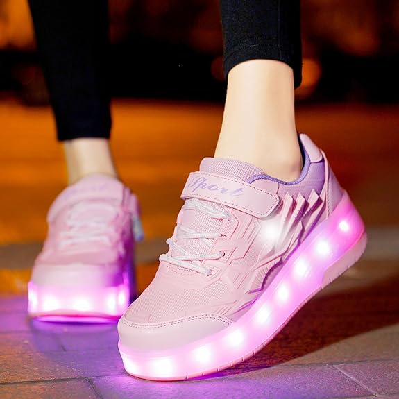 Roller Shoes for Girls Boys Kid Light Up Sneakers with Wheels