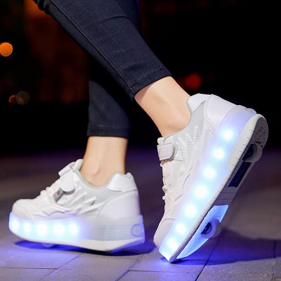Roller Shoes for Girls Boys Kid Light Up Sneakers with Wheels