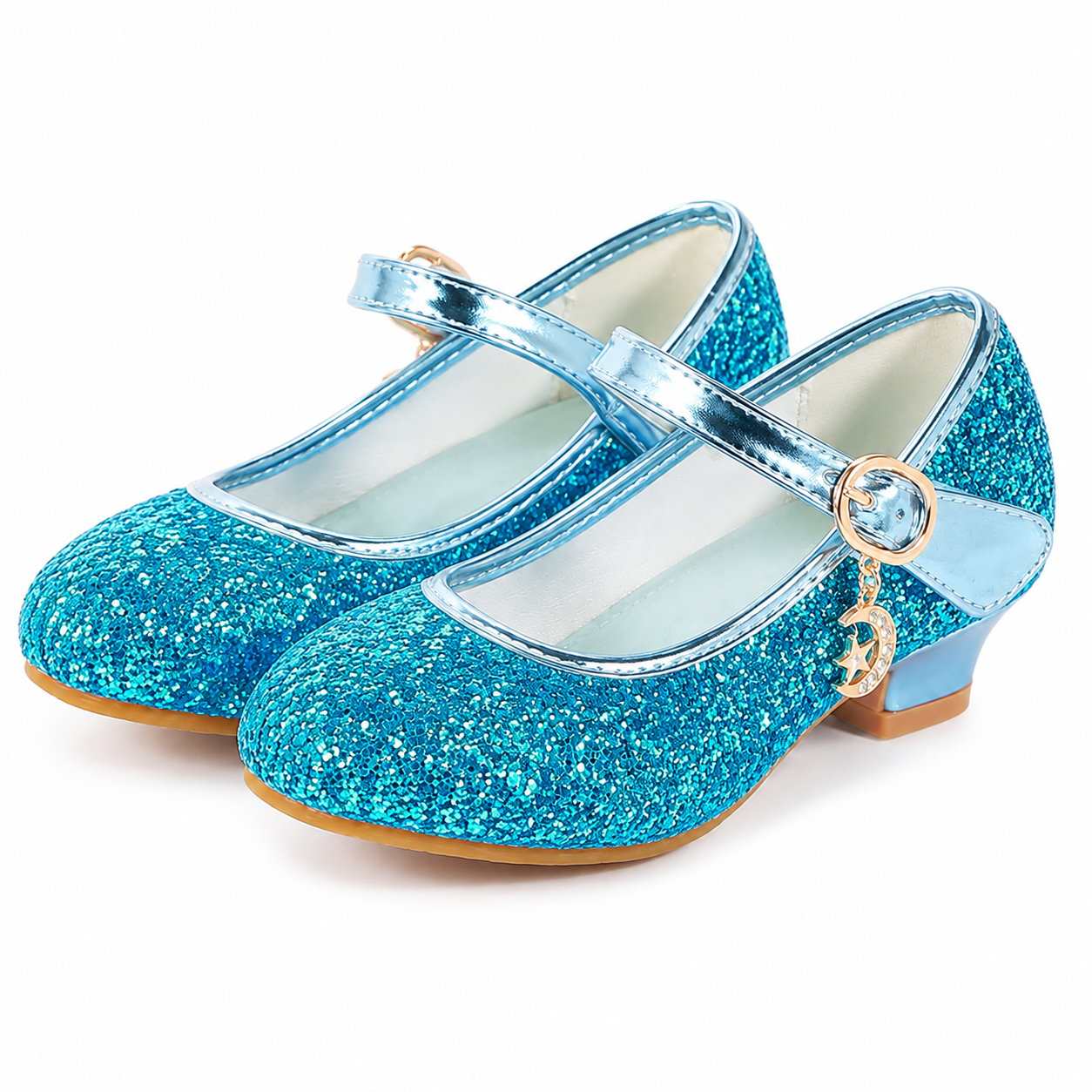 ALPHELIGANCE Girls Sparkle Mary Jane Princess Dress Shoes – Glitter Party Flats