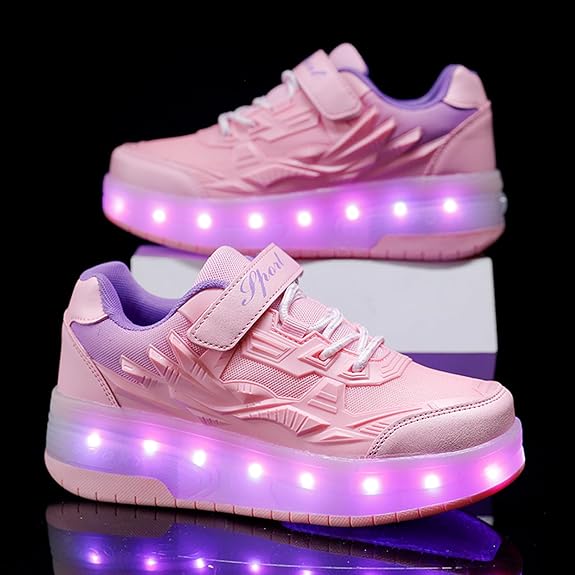 Roller Shoes for Girls Boys Kid Light Up Sneakers with Wheels