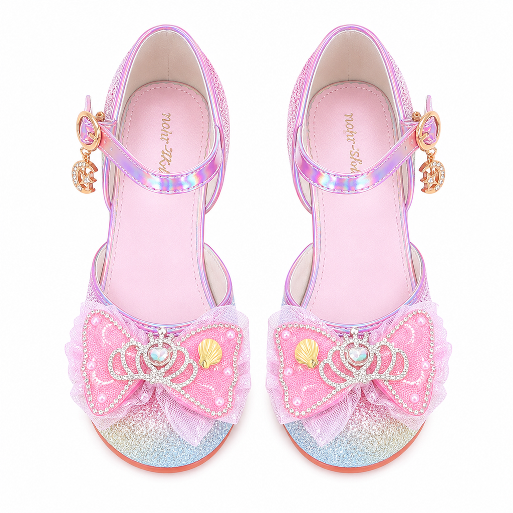ALPHELIGANCE  Girls Sparkle Mary Jane Princess Dress Shoes – Glitter Party Flats