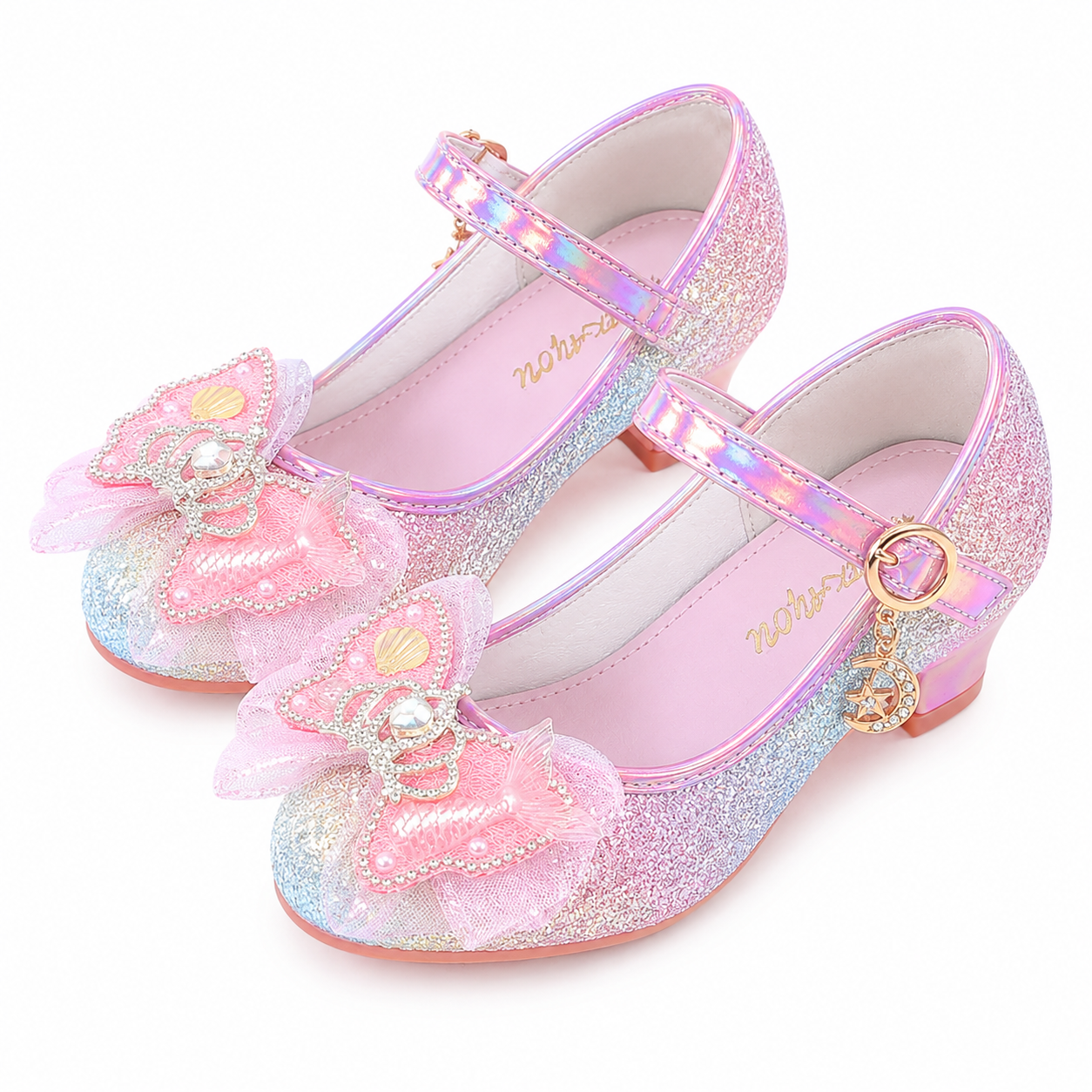 ALPHELIGANCE  Girls Sparkle Mary Jane Princess Dress Shoes – Glitter Party Flats