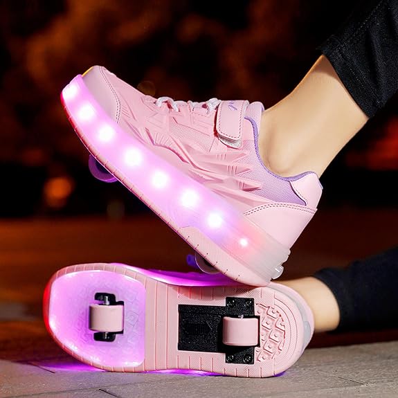Roller Shoes for Girls Boys Kid Light Up Sneakers with Wheels