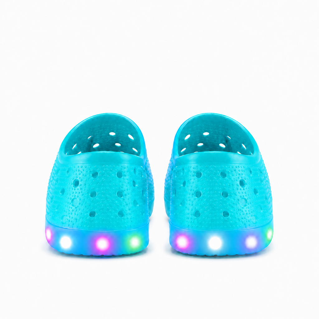 YUNICUS Toddler Girls’ Clear Light-Up Jelly Shoes with Dinosaur Charm and Breathable Holes