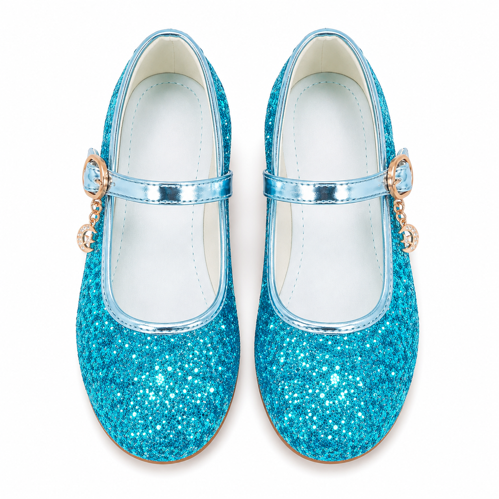 ALPHELIGANCE Girls Sparkle Mary Jane Princess Dress Shoes – Glitter Party Flats
