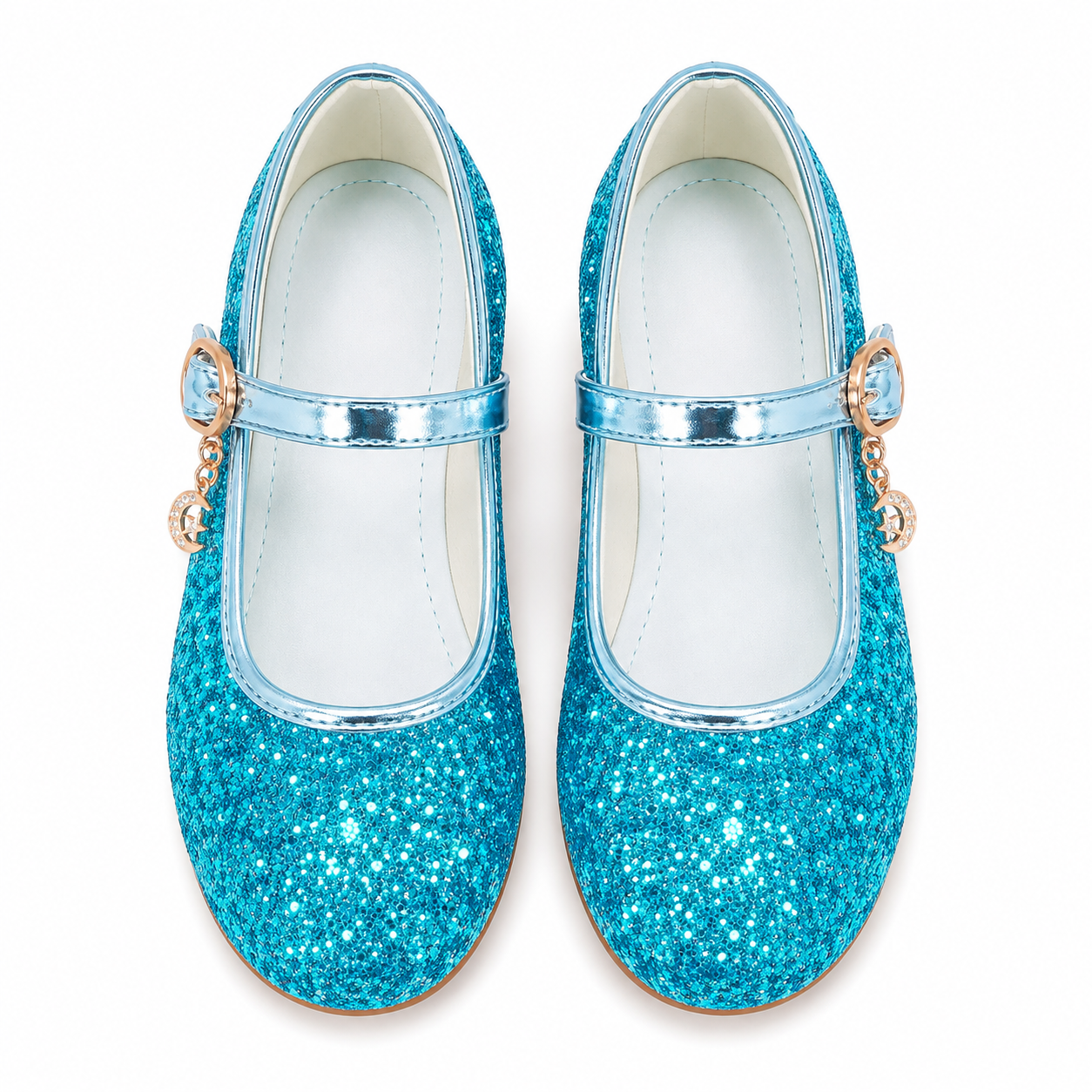 ALPHELIGANCE Girls Sparkle Mary Jane Princess Dress Shoes – Glitter Party Flats
