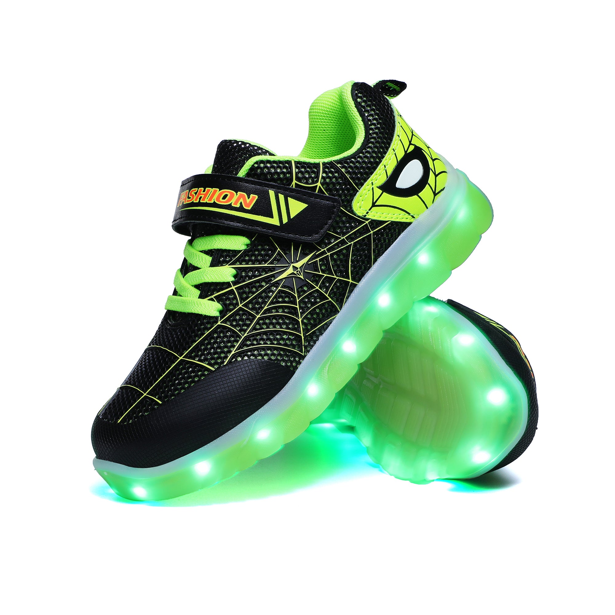 Kids Light Up Shoes Led Flash Sneakers with Spider Upper USB Charge for Boys Girls Toddles Best Gift for Birthday Thanksgiving Christmas Day