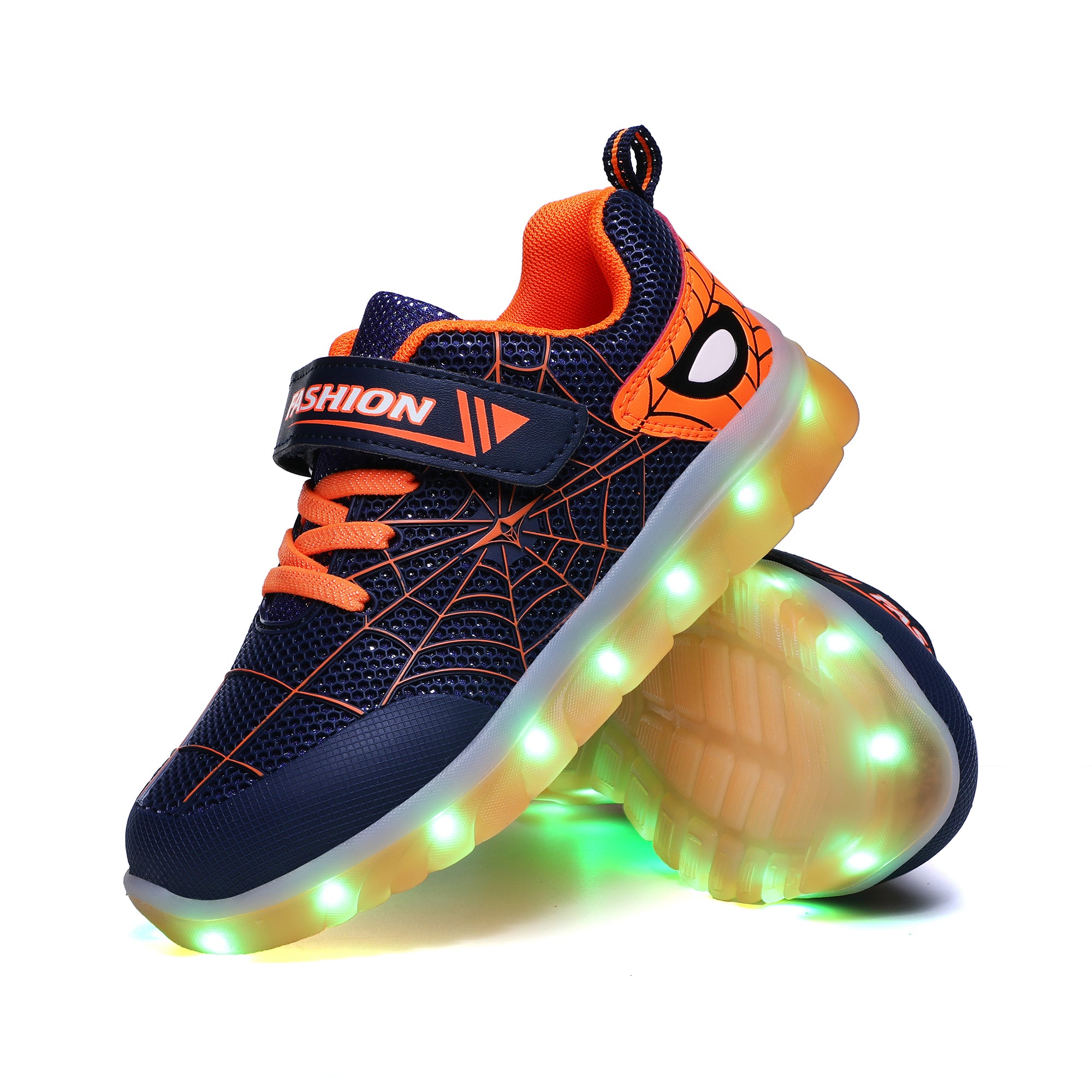 Kids Light Up Shoes Led Flash Sneakers with Spider Upper USB Charge for Boys Girls Toddles Best Gift for Birthday Thanksgiving Christmas Day