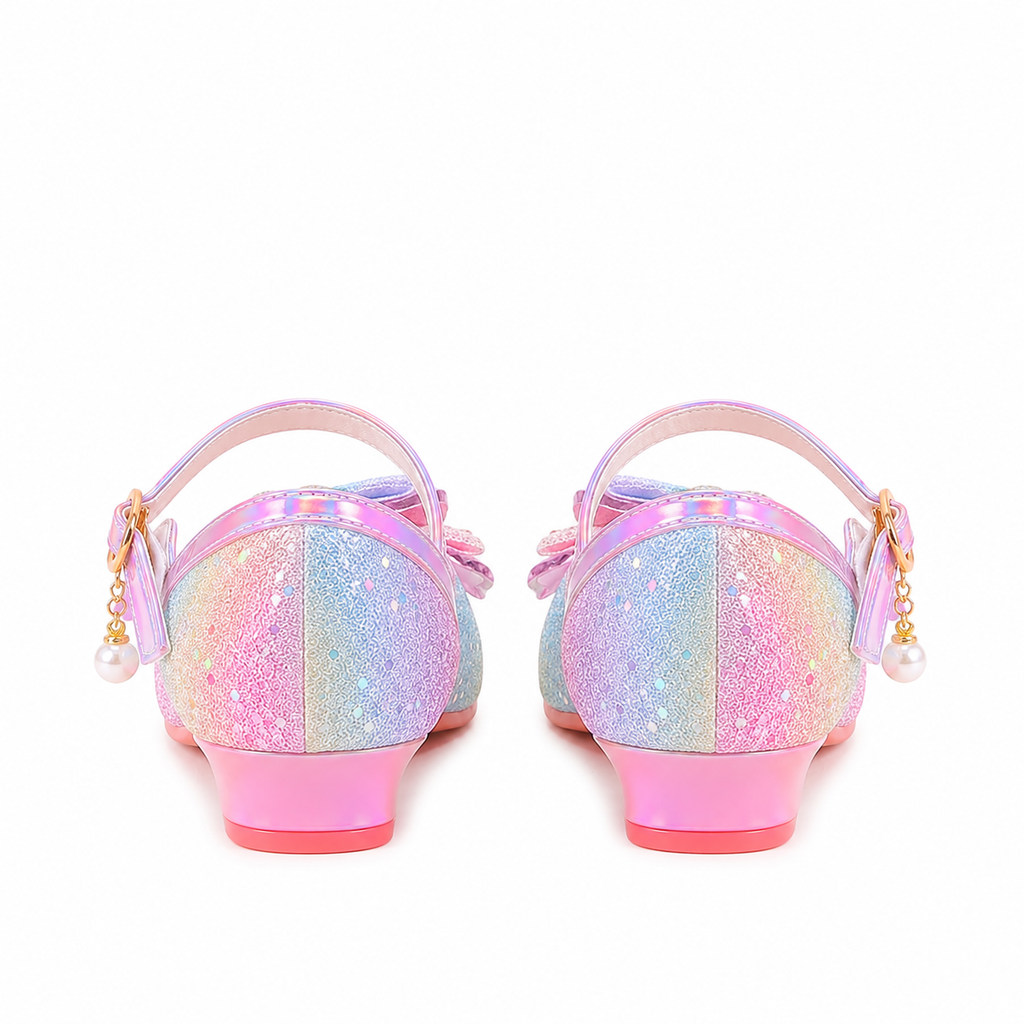 ALPHELIGANCE Girls Sparkle Mary Jane Princess Dress Shoes – Glitter Party Flats