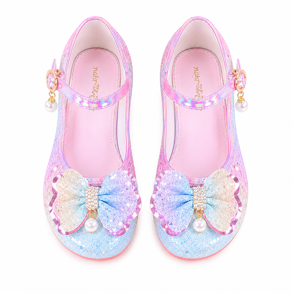 ALPHELIGANCE Girls Sparkle Mary Jane Princess Dress Shoes – Glitter Party Flats