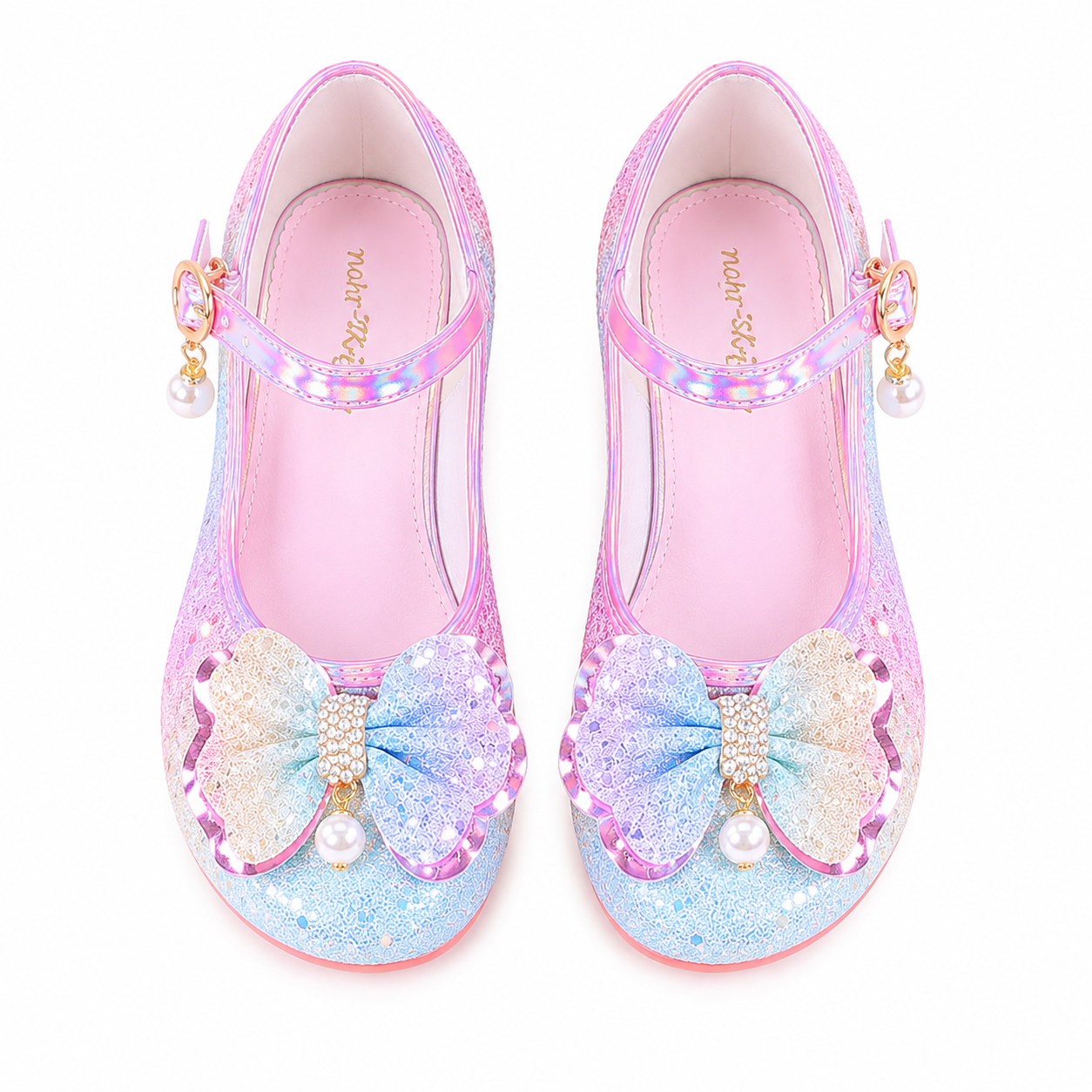 ALPHELIGANCE Girls Sparkle Mary Jane Princess Dress Shoes – Glitter Party Flats