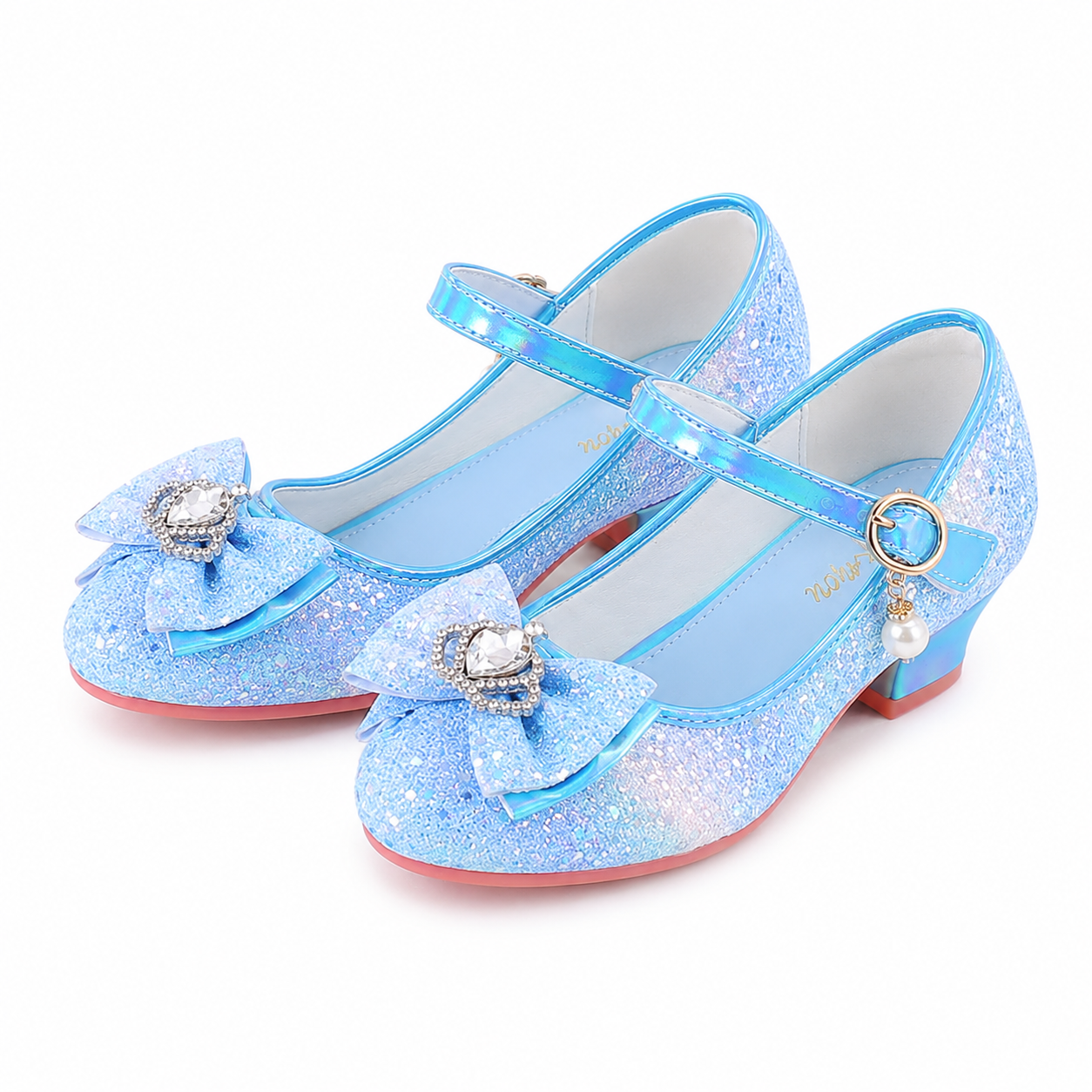 ALPHELIGANCE Girls Sparkle Mary Jane Princess Dress Shoes – Glitter Party Flats