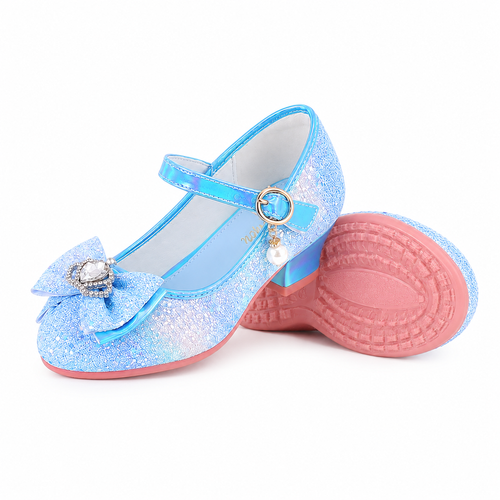 ALPHELIGANCE Girls Sparkle Mary Jane Princess Dress Shoes – Glitter Party Flats
