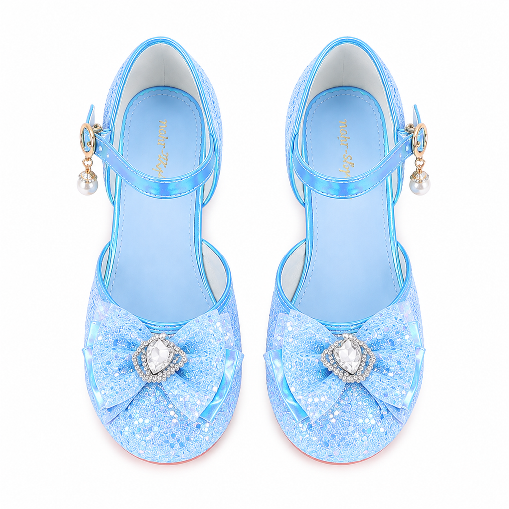 ALPHELIGANCE Girls Sparkle Mary Jane Princess Dress Shoes – Glitter Party Flats