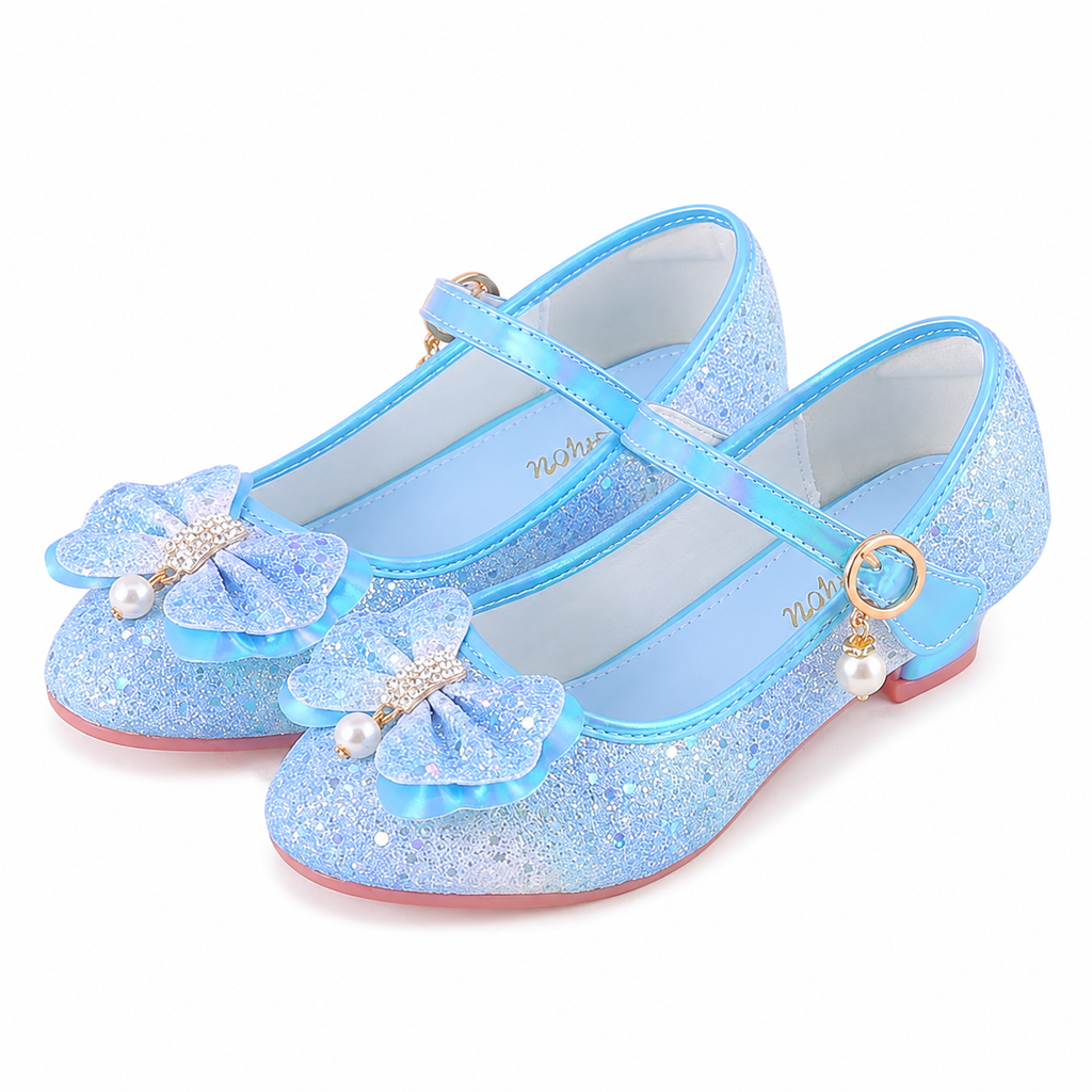 ALPHELIGANCE Girls Sparkle Mary Jane Princess Dress Shoes – Glitter Party Flats