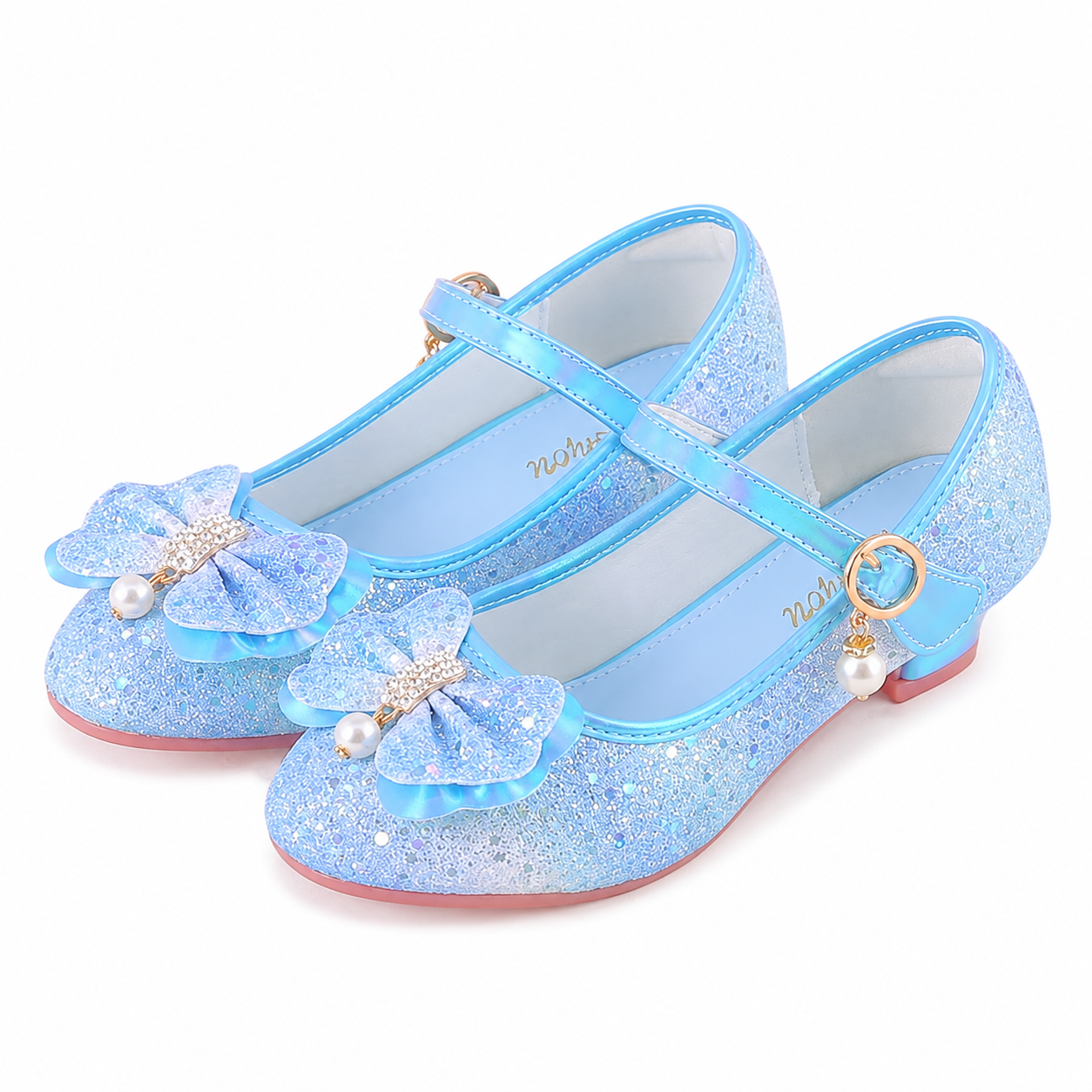 ALPHELIGANCE Girls Sparkle Mary Jane Princess Dress Shoes – Glitter Party Flats