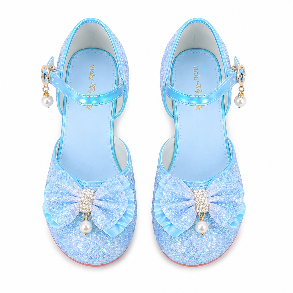 ALPHELIGANCE Girls Sparkle Mary Jane Princess Dress Shoes – Glitter Party Flats