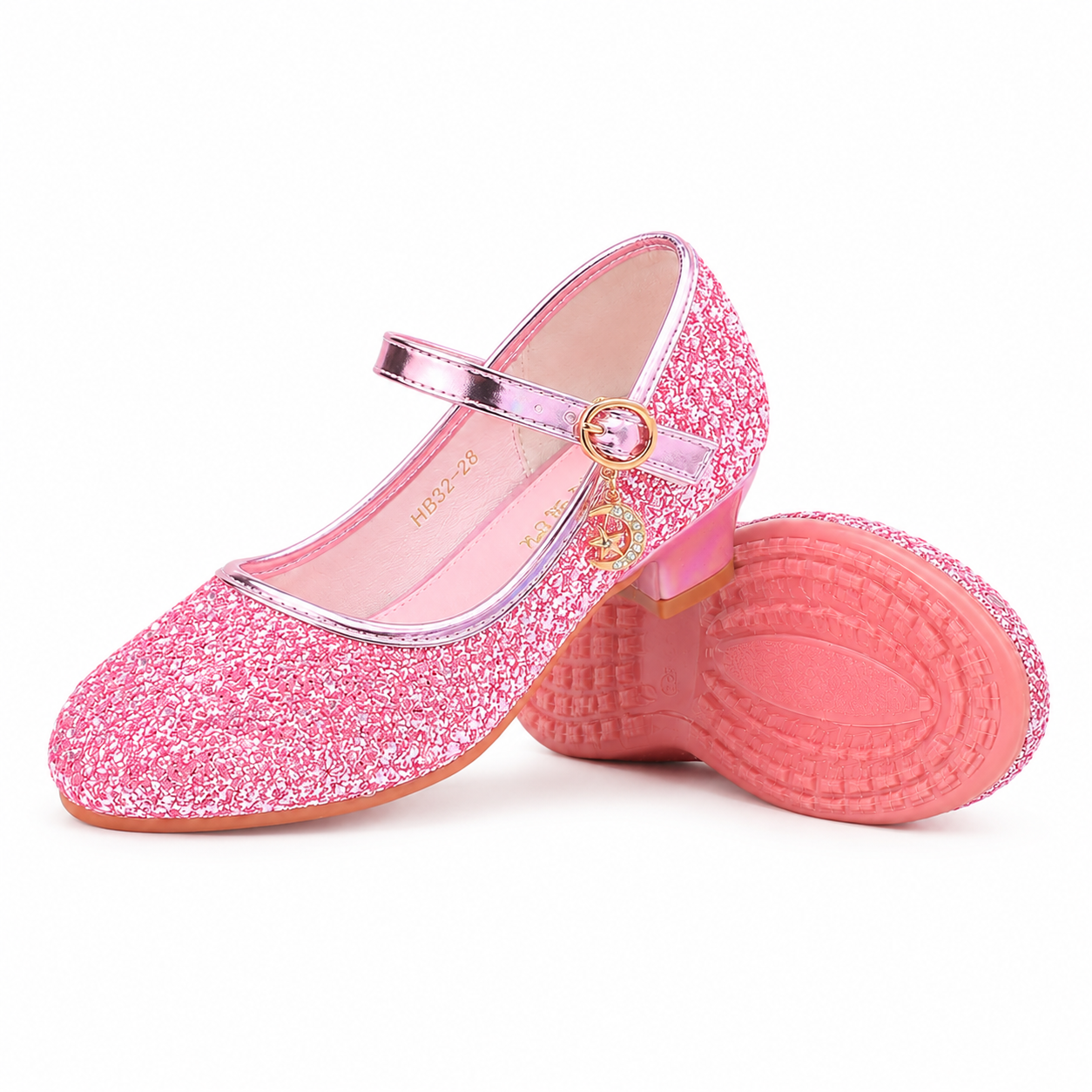 ALPHELIGANCE Girls Sparkle Mary Jane Princess Dress Shoes – Glitter Party Flats