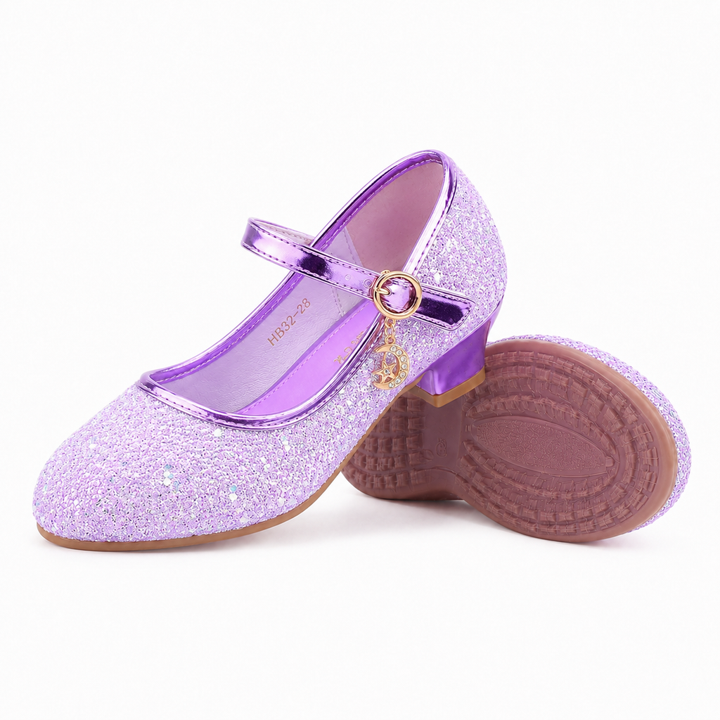 ALPHELIGANCE Girls Sparkle Mary Jane Princess Dress Shoes – Glitter Party Flats