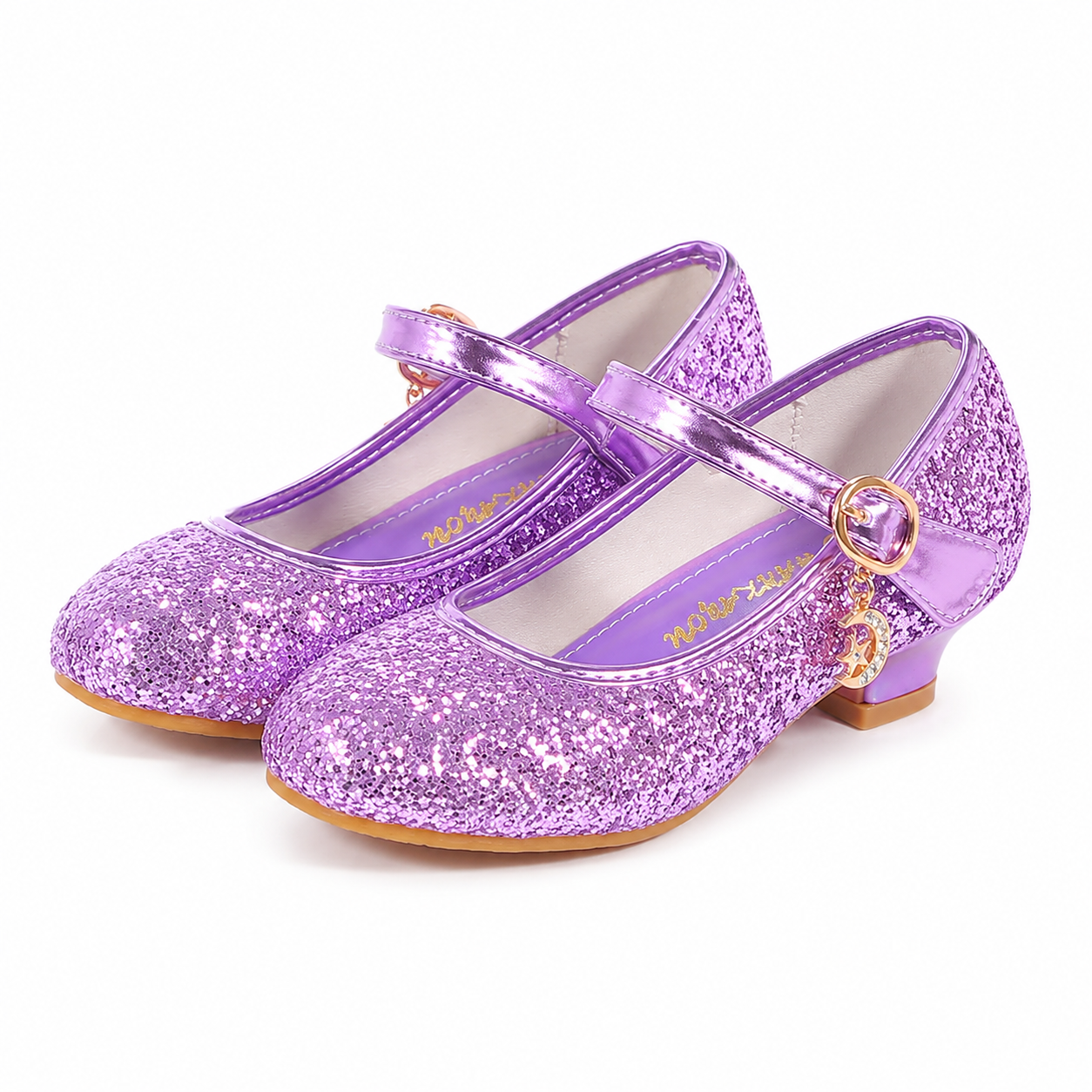 ALPHELIGANCE Girls Sparkle Mary Jane Princess Dress Shoes – Glitter Party Flats