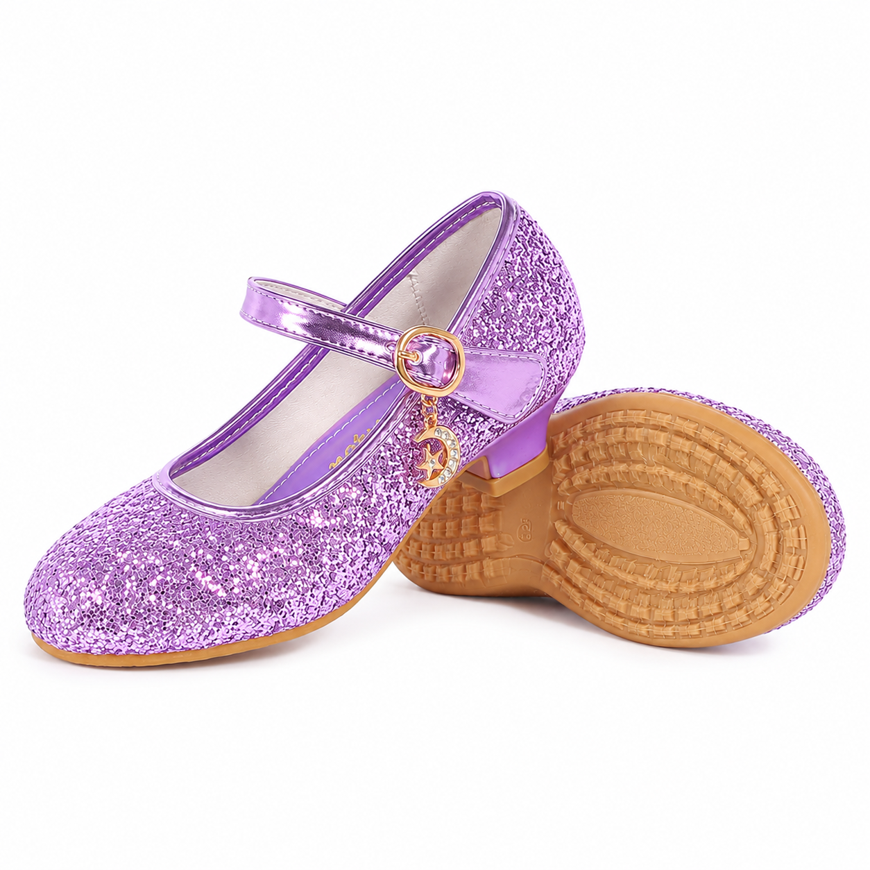 ALPHELIGANCE Girls Sparkle Mary Jane Princess Dress Shoes – Glitter Party Flats