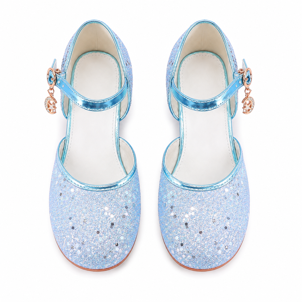 ALPHELIGANCE Girls Sparkle Mary Jane Princess Dress Shoes – Glitter Party Flats