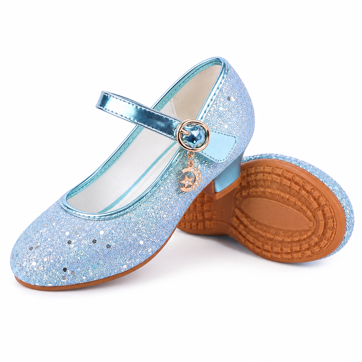ALPHELIGANCE Girls Sparkle Mary Jane Princess Dress Shoes – Glitter Party Flats