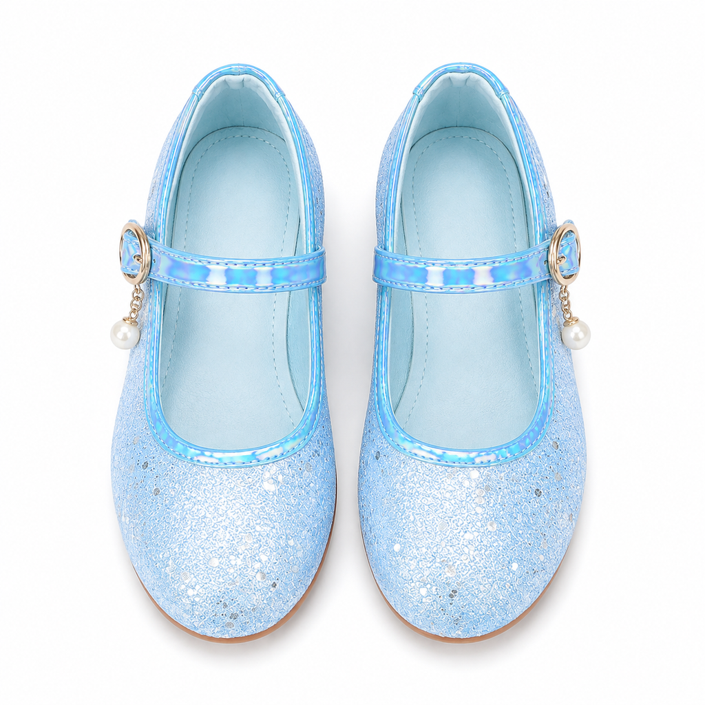 ALPHELIGANCE Girls Sparkle Mary Jane Princess Dress Shoes – Glitter Party Flats