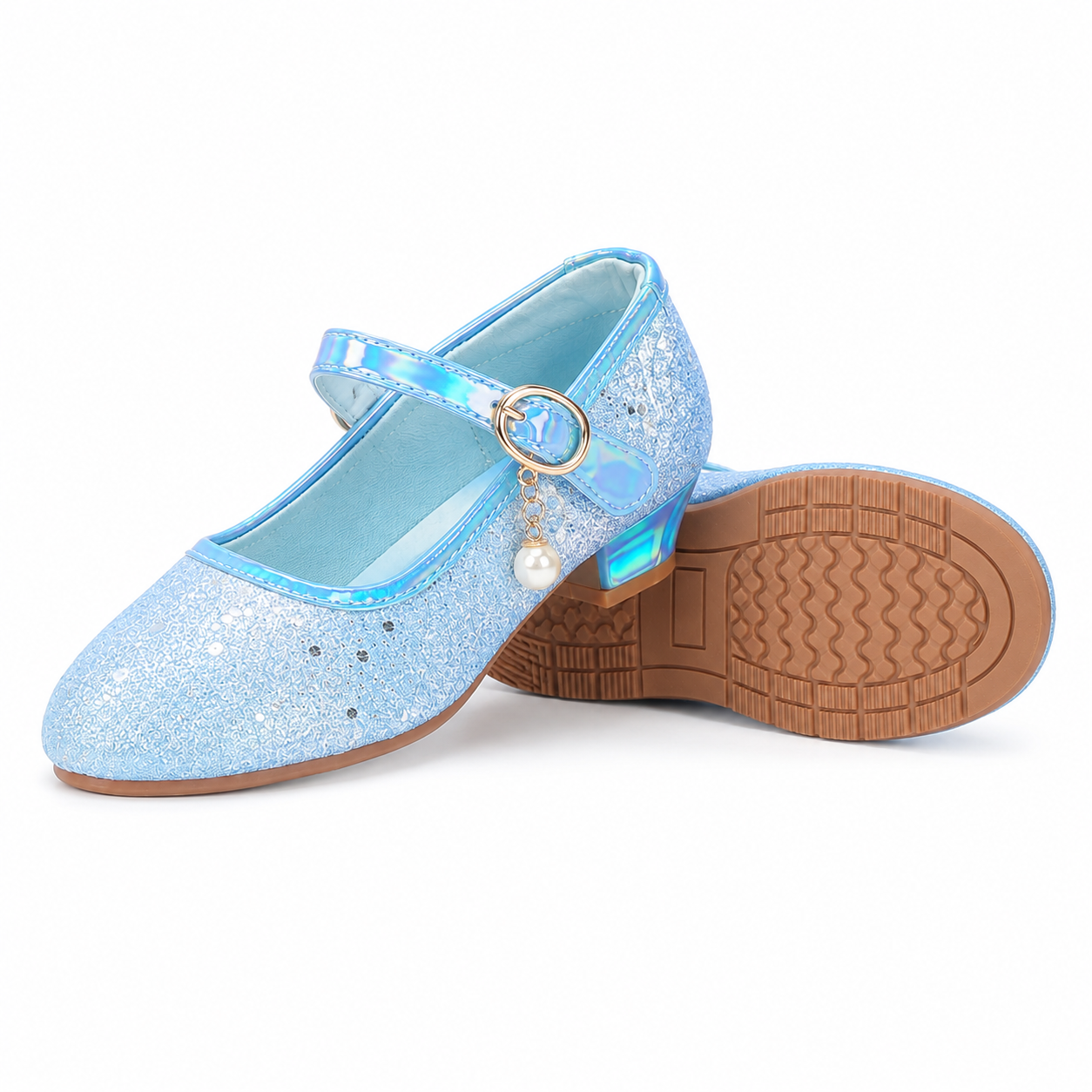 ALPHELIGANCE Girls Sparkle Mary Jane Princess Dress Shoes – Glitter Party Flats