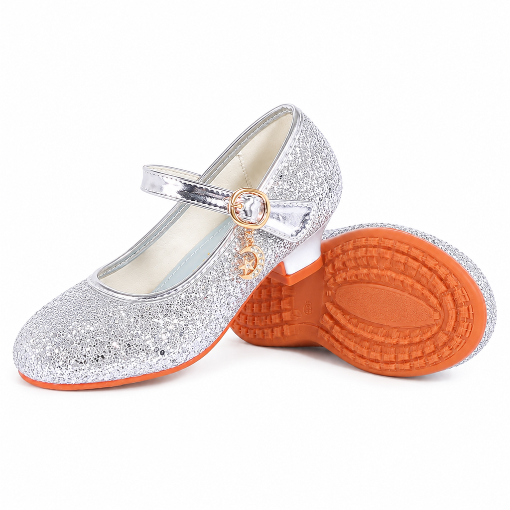 ALPHELIGANCE Girls Sparkle Mary Jane Princess Dress Shoes – Glitter Party Flats