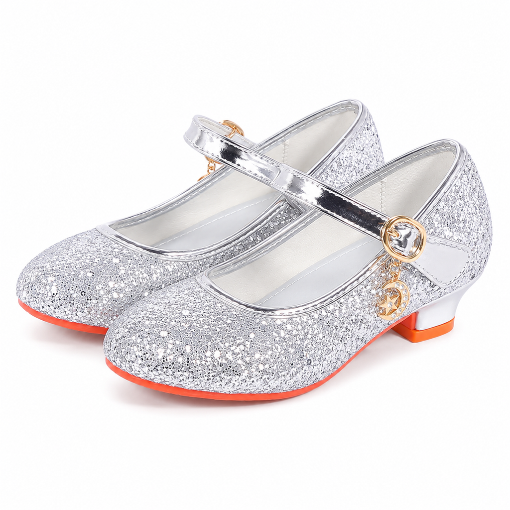 ALPHELIGANCE Girls Sparkle Mary Jane Princess Dress Shoes – Glitter Party Flats