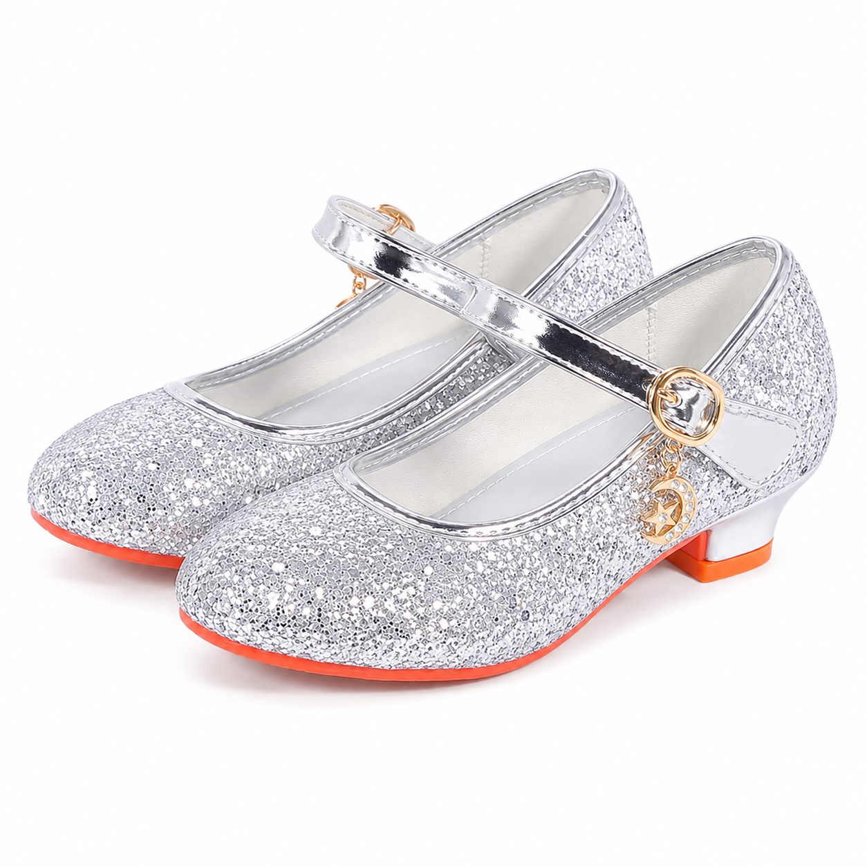 ALPHELIGANCE Girls Sparkle Mary Jane Princess Dress Shoes – Glitter Party Flats