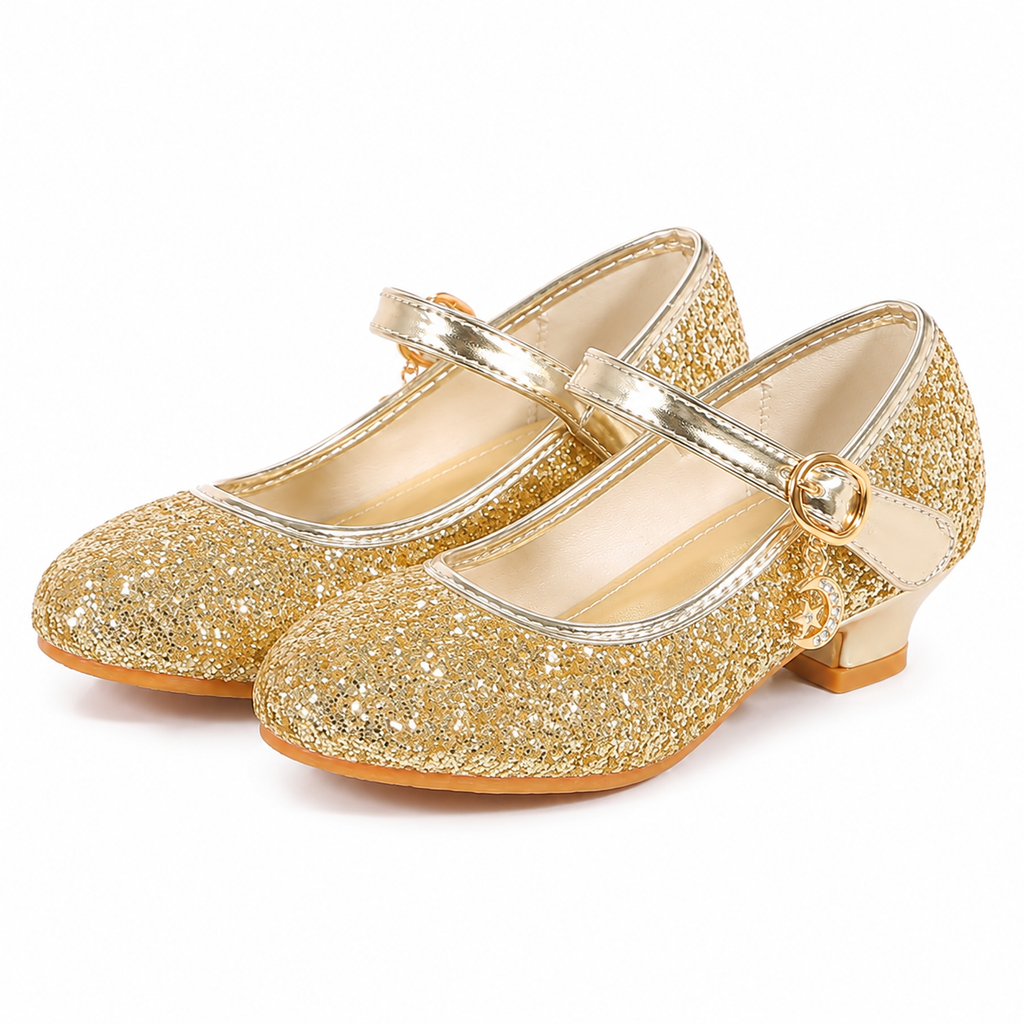 ALPHELIGANCE Girls Sparkle Mary Jane Princess Dress Shoes – Glitter Party Flats