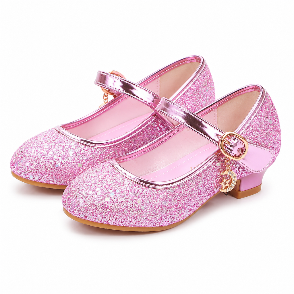 ALPHELIGANCE Girls Sparkle Mary Jane Princess Dress Shoes – Glitter Party Flats