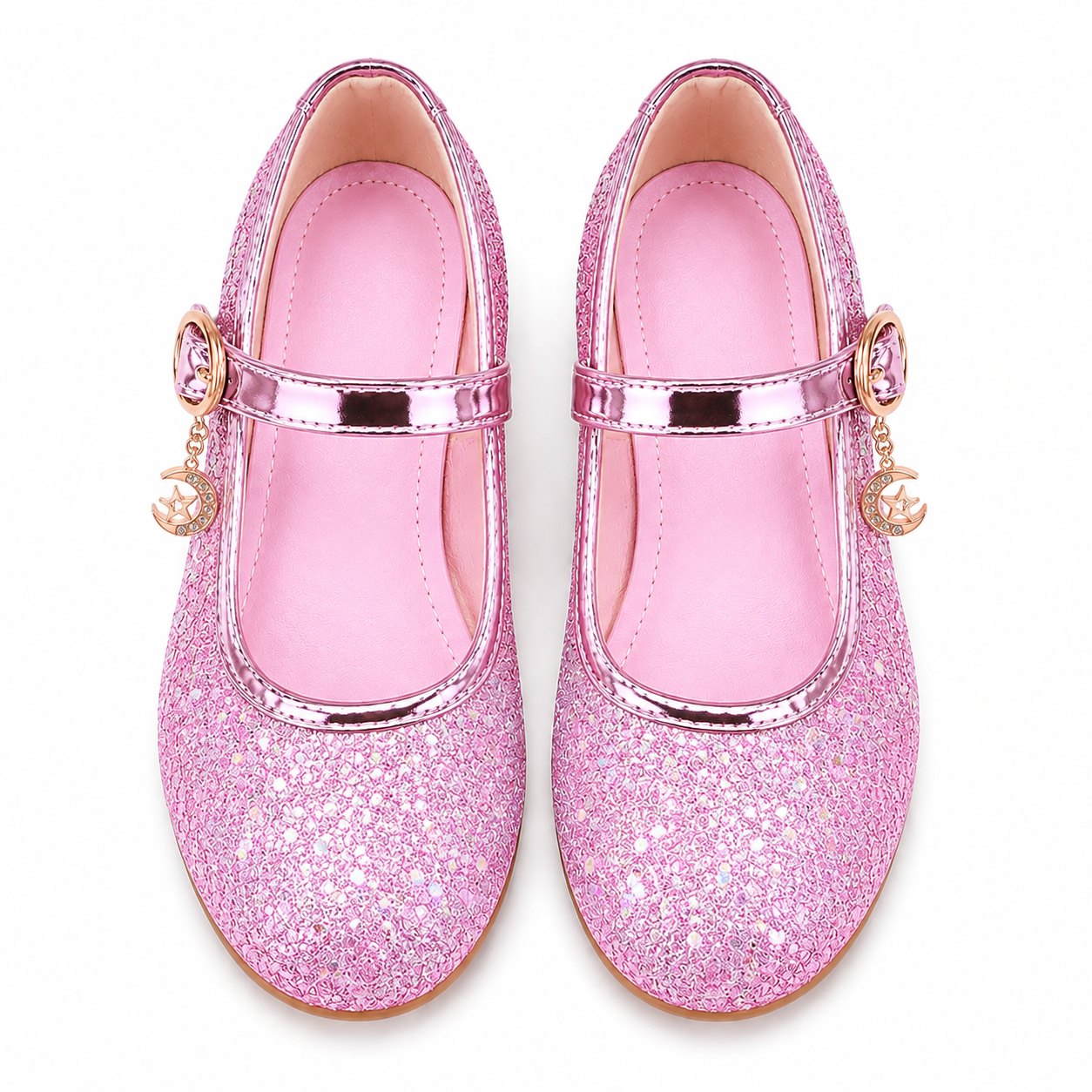 ALPHELIGANCE Girls Sparkle Mary Jane Princess Dress Shoes – Glitter Party Flats