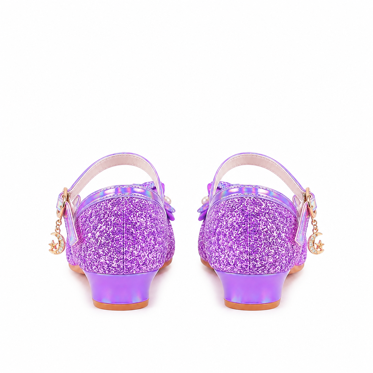 YUNICUS Girls’ Pink Glitter Mary Jane Shoes with Bow | Party Dress Heels €21,95
