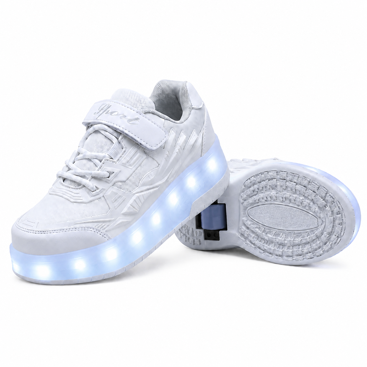 YUNICUS Kids’ Light-Up Roller Sneakers with Wheels for Boys & Girls