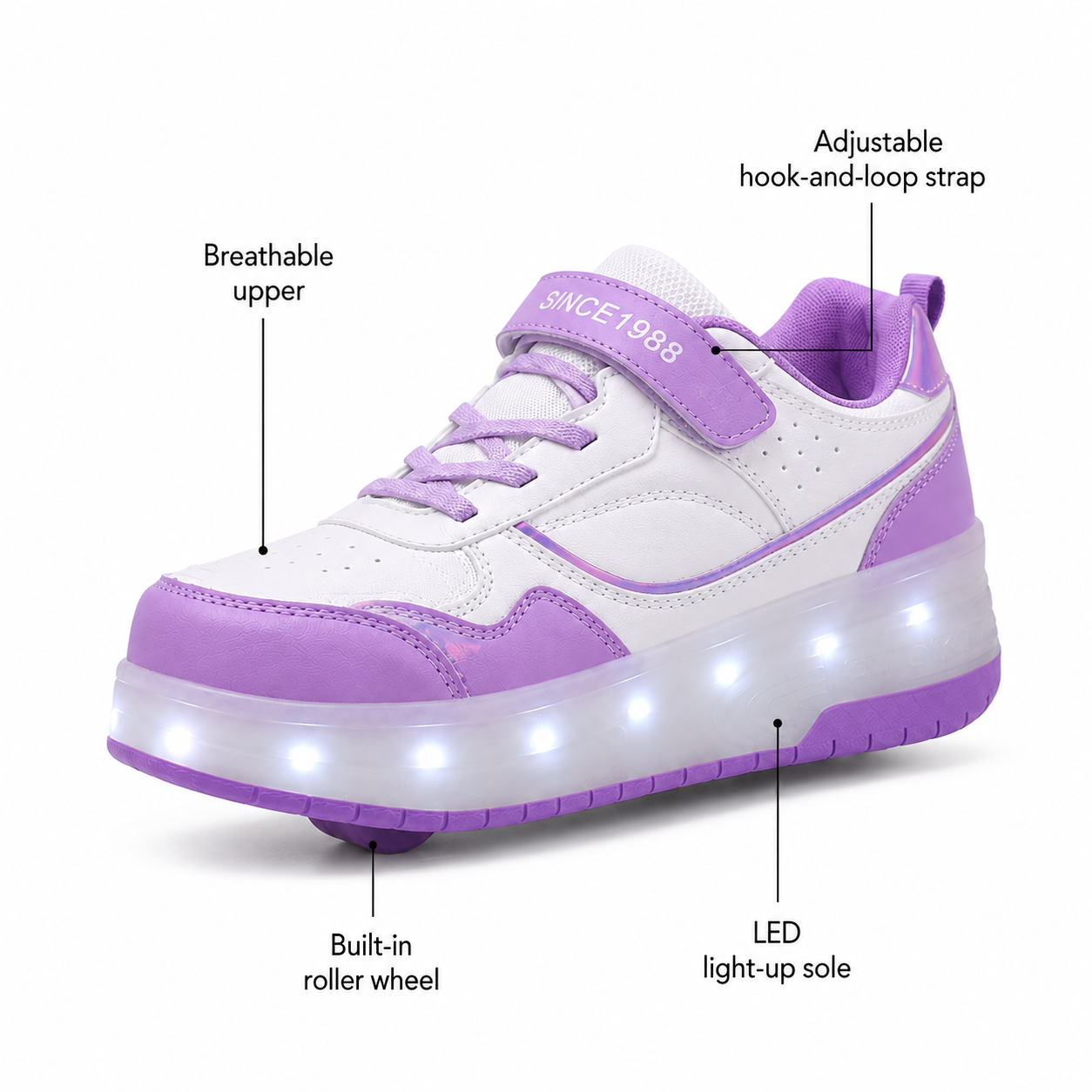YUNICUS Kids LED Light up Shoes Wheel Shoes USB Charging Roller Skate Shoes Sneakers Girls Boys Kids Best Gift for Birthday Halloween Christmas