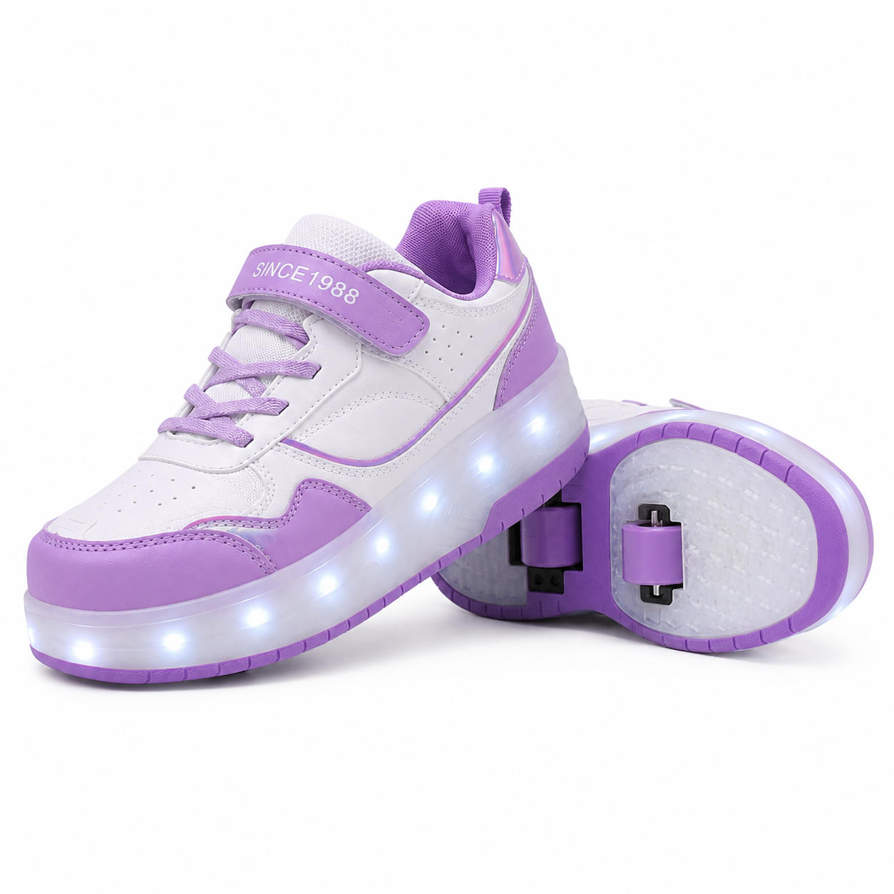 YUNICUS Kids LED Light up Shoes Wheel Shoes USB Charging Roller Skate Shoes Sneakers Girls Boys Kids Best Gift for Birthday Halloween Christmas