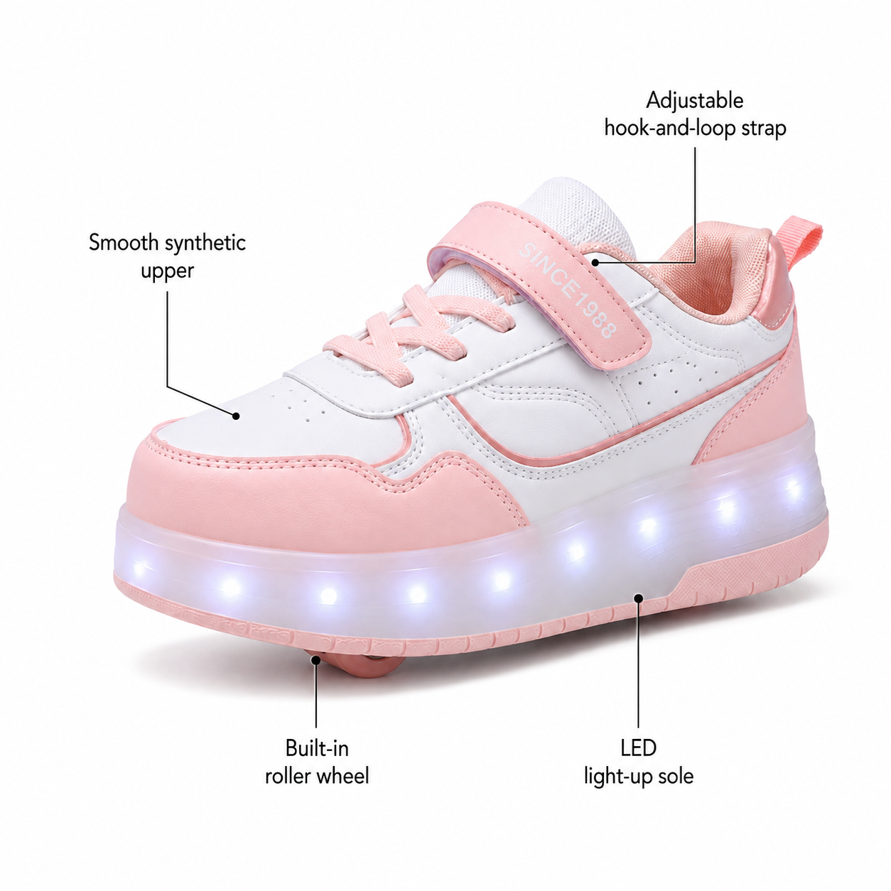 YUNICUS Kids LED Light up Shoes Wheel Shoes USB Charging Roller Skate Shoes Sneakers Girls Boys Kids Best Gift for Birthday Halloween Christmas