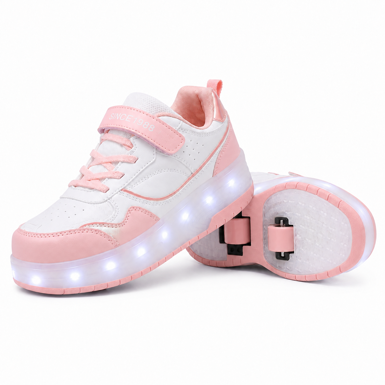 YUNICUS Kids LED Light up Shoes Wheel Shoes USB Charging Roller Skate Shoes Sneakers Girls Boys Kids Best Gift for Birthday Halloween Christmas