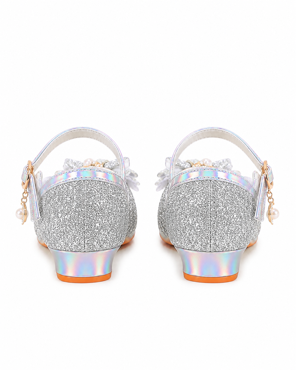YUNICUS Girls’ Pink Glitter Mary Jane Shoes with Bow | Party Dress Heels